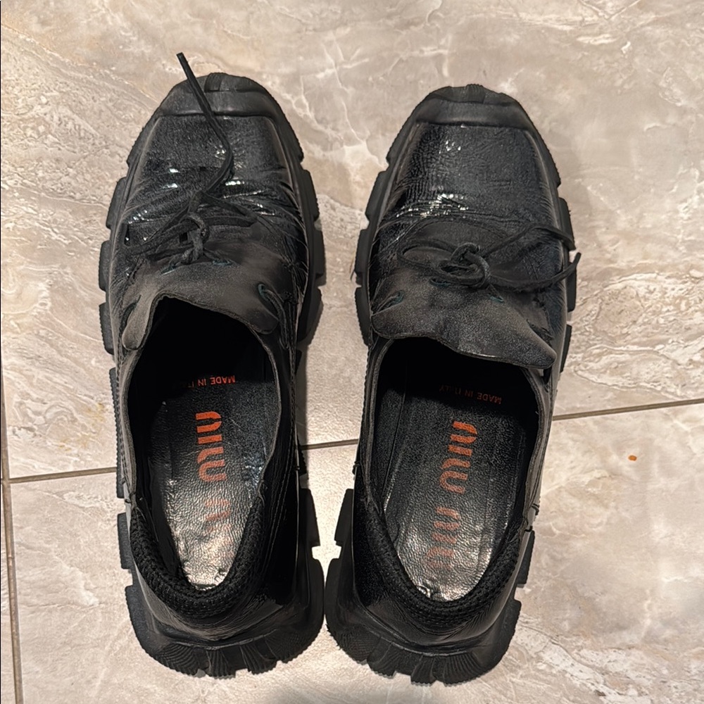 Miu Miu Black Duck Shoes